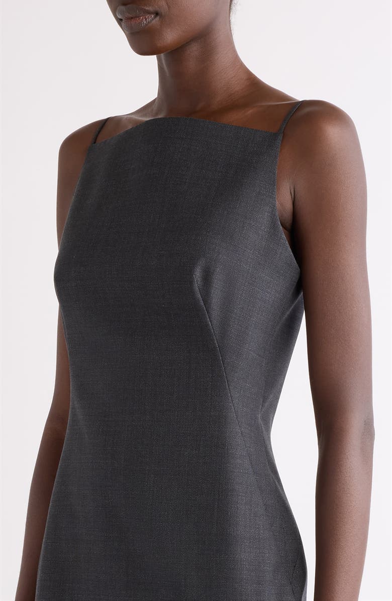 Givenchy Sliced Kickback Wool Grain de Poudre Sheath Dress, Alternate, color, Grey Mix