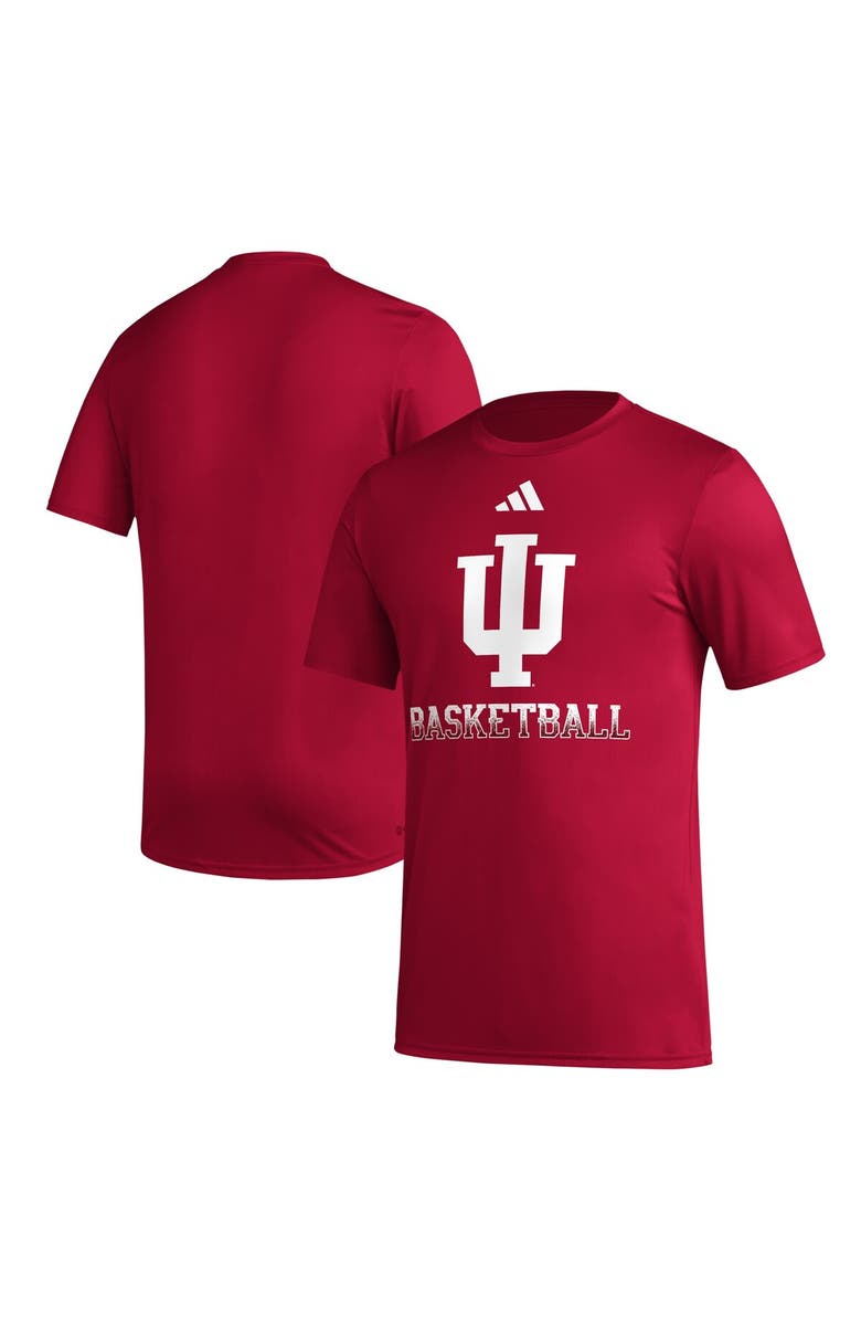 adidas Men's adidas Crimson Indiana Hoosiers Fadeaway Basketball Pregame AEROREADY T-Shirt, Alternate, color, Crimson
