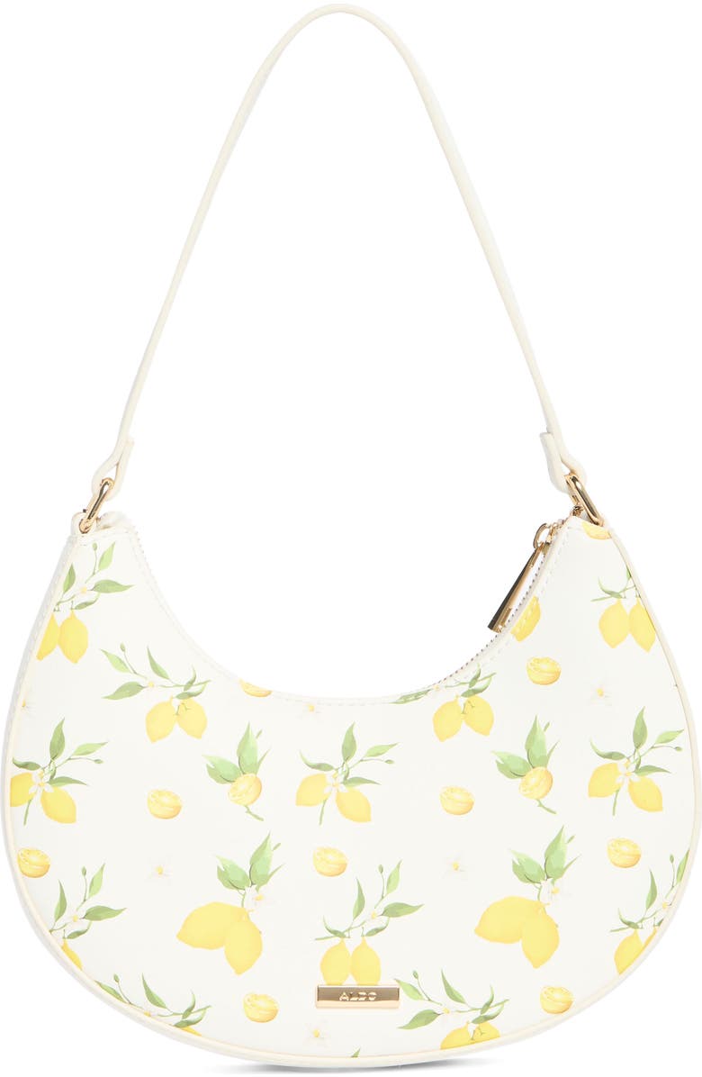 ALDO Decoy Faux Leather Shoulder Bag, Alternate, color, White/ Bright Yellow