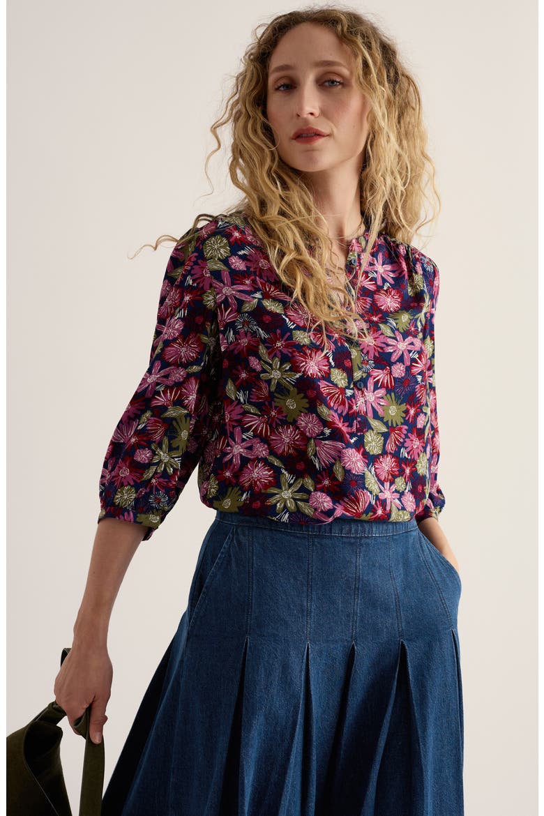 Willow Path Top, Alternate, color, SKETCHBOOK BLOOMS ROSA
