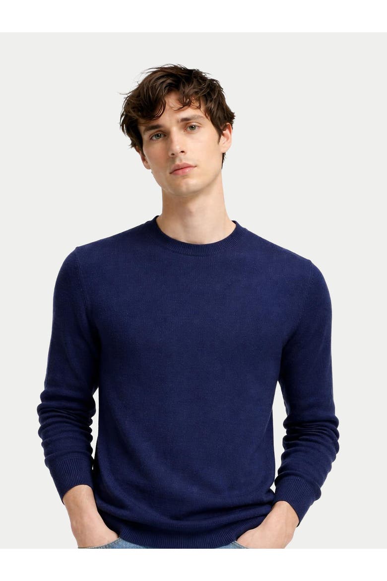 Cashmere Silk C-Neck Sweater, Alternate, color, mood indigo