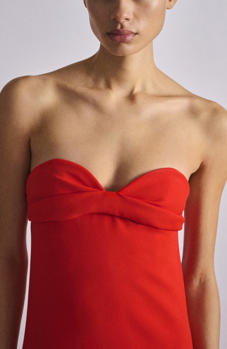 MANGO Strapless Sweetheart Maxi Dress, Alternate, color, Red