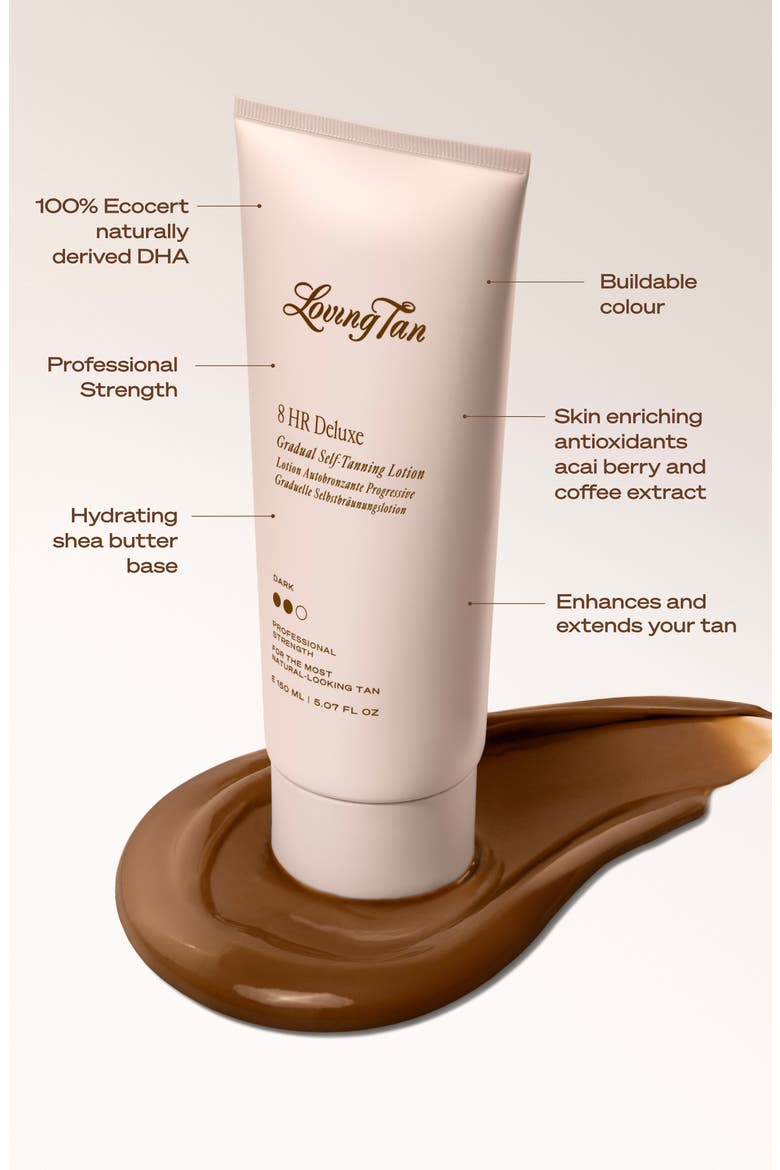8 HR Deluxe Gradual Self-Tanning Lotion, Alternate, color, DARK