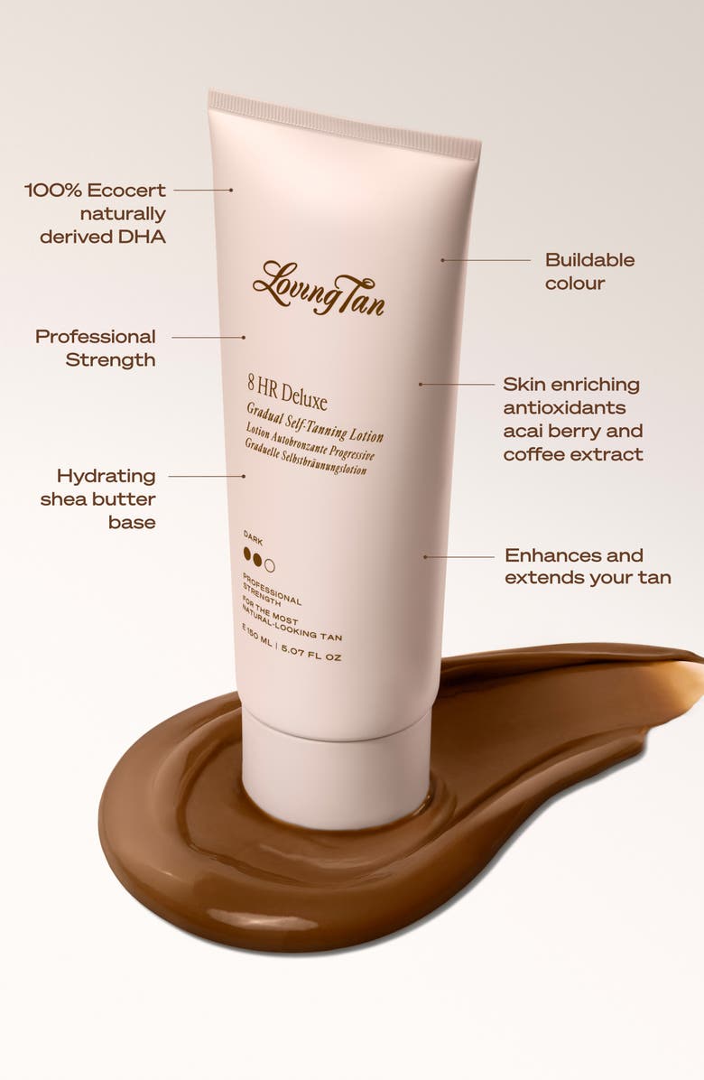 Loving Tan 8 HR Deluxe Gradual Self-Tanning Lotion, Alternate, color, Dark