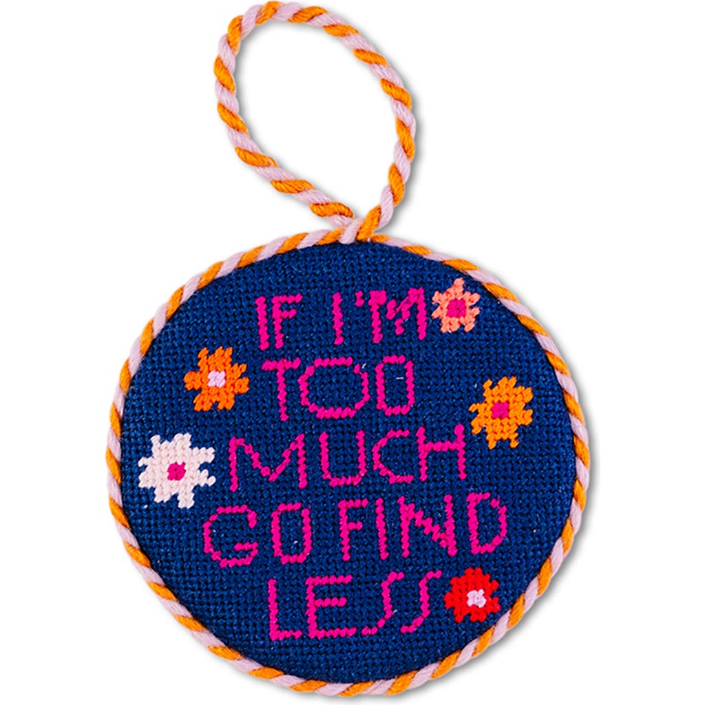Furbish Needlepoint Ornament In Blue
