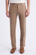 Berle Windowpane Check Linen Pants