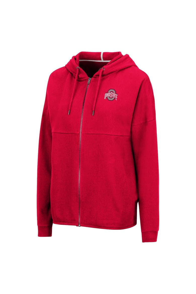 Women's Colosseum Scarlet Ohio State Buckeyes Two-Hit Full-Zip Hoodie, Alternate, color, Scarlet