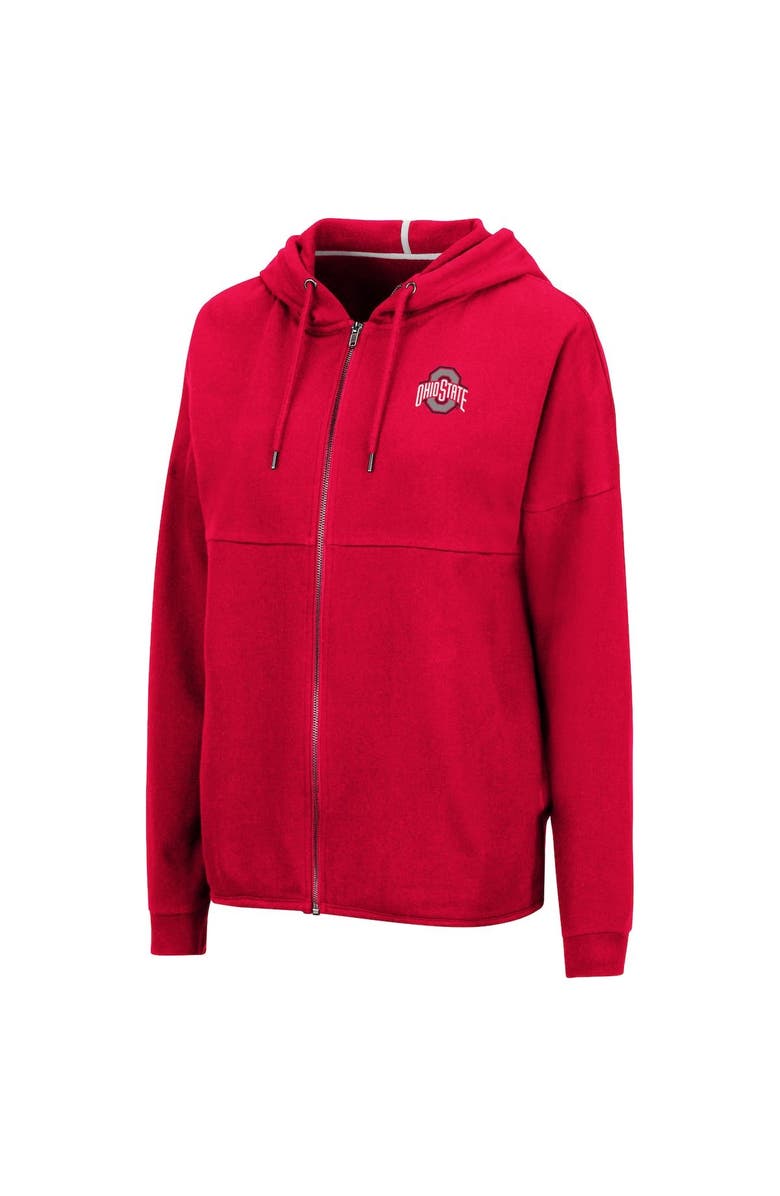 COLOSSEUM Women's Colosseum Scarlet Ohio State Buckeyes Two-Hit Full-Zip Hoodie, Alternate, color,