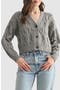 Cable Crop V-Neck Cardigan