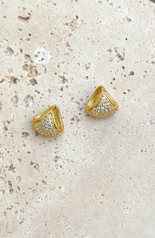Adornia Cubic Zirconia Purse Hoop Earrings In Gold