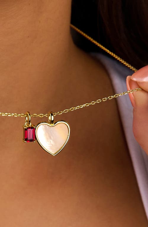 Little Sky Stone Mop Heart Charm Necklace