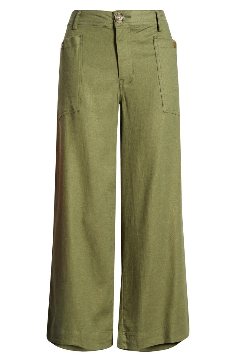 CITY BLUES Patch Pocket Crop Wide Leg Pants, Alternate, color, 