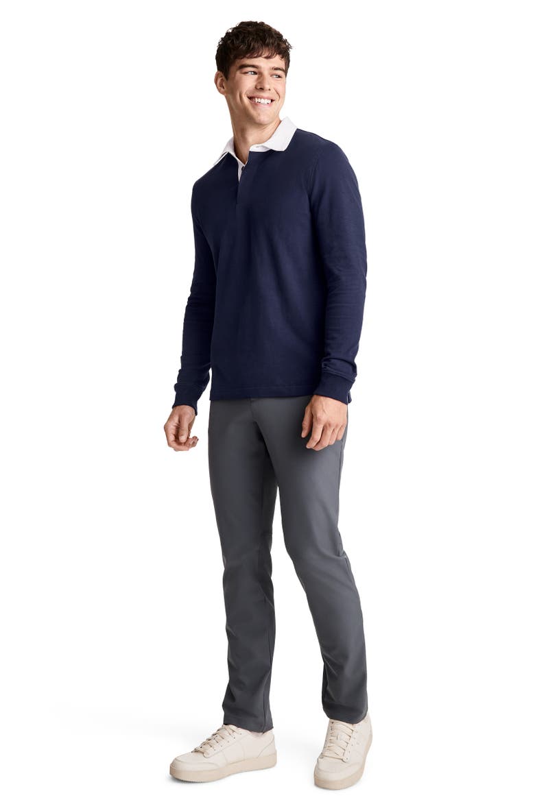 Mens Jockey 1876 Collection Long Sleeve Rugby Polo, Alternate, color, 1876 Navy Blue
