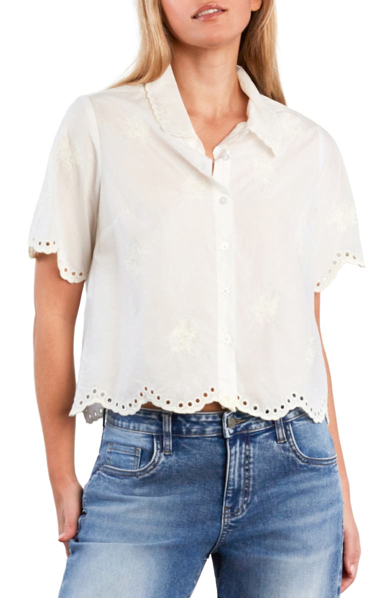 Wash Lab Denim Empress Embroidered Shirt, Alternate, color, Bright White