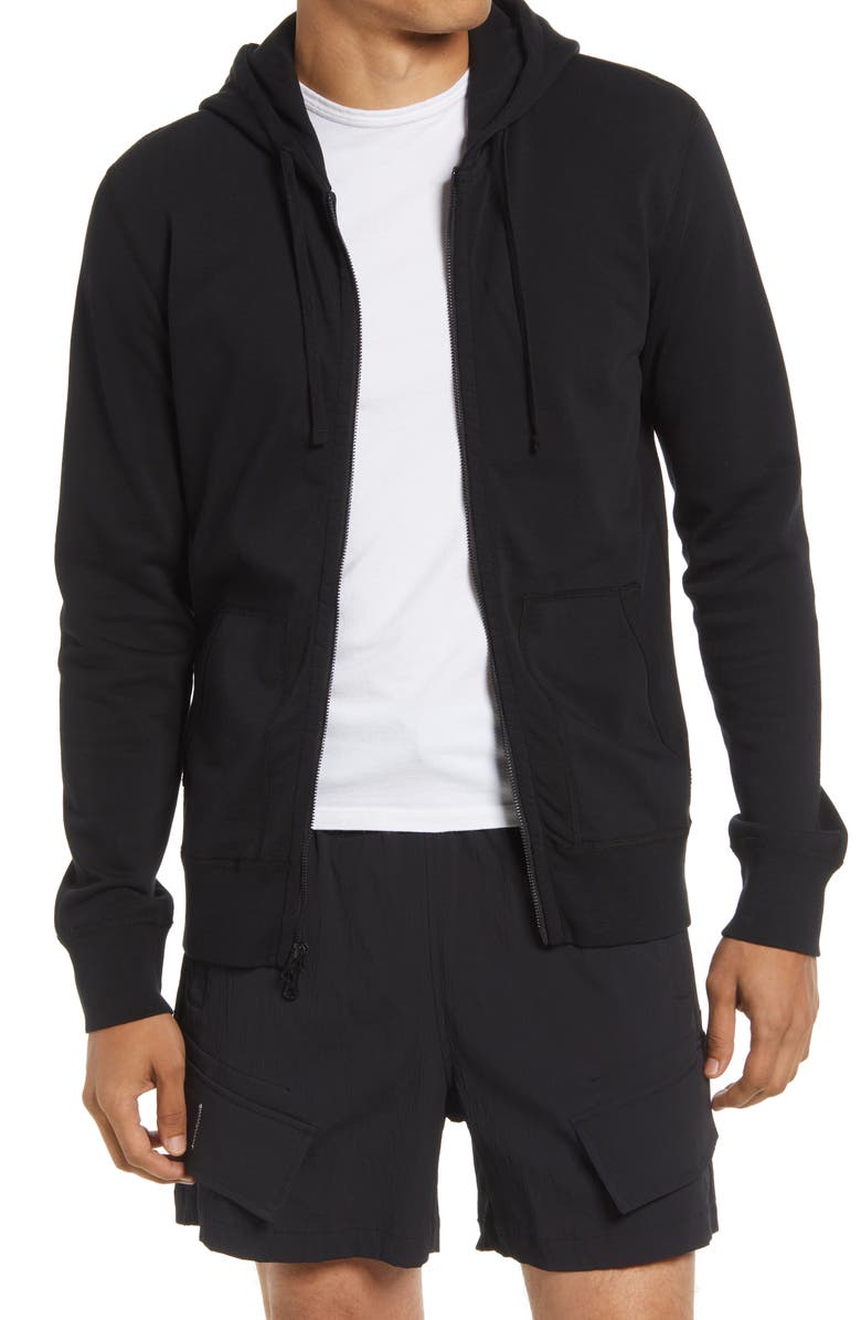 Reigning Champ Zip Hoodie, Main, color, Black