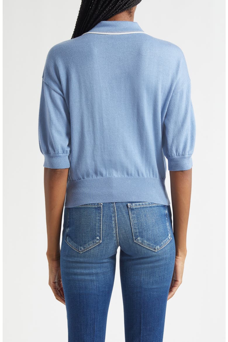 Masaki Polo Sweater, Alternate, color, HARBOR BLUE/ IVORY/ NICKEL