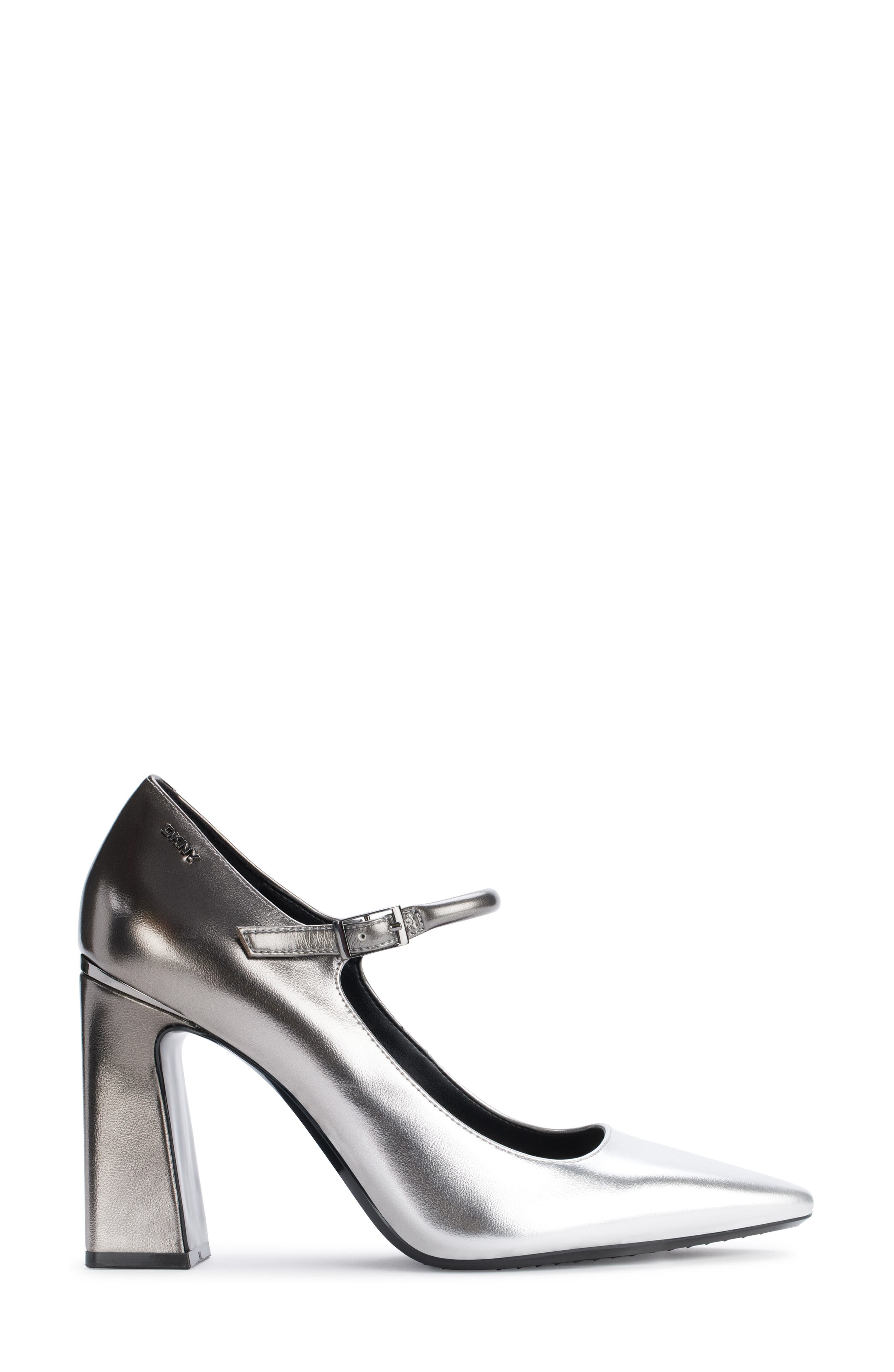 DKNY Spruce Pointed Toe Mary Jane Pump, Alternate, color, Pwtr/ Slver