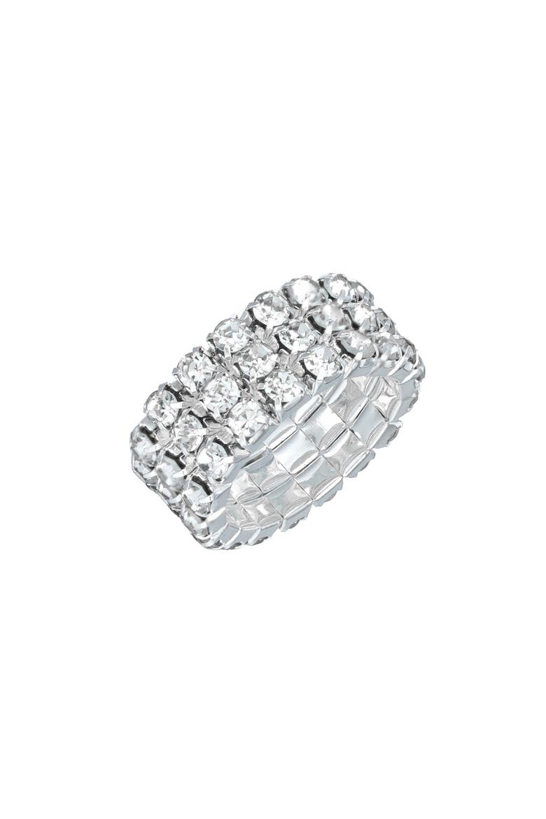 Simulated Crystal Multirow Jewelry, Main, color, SILVER