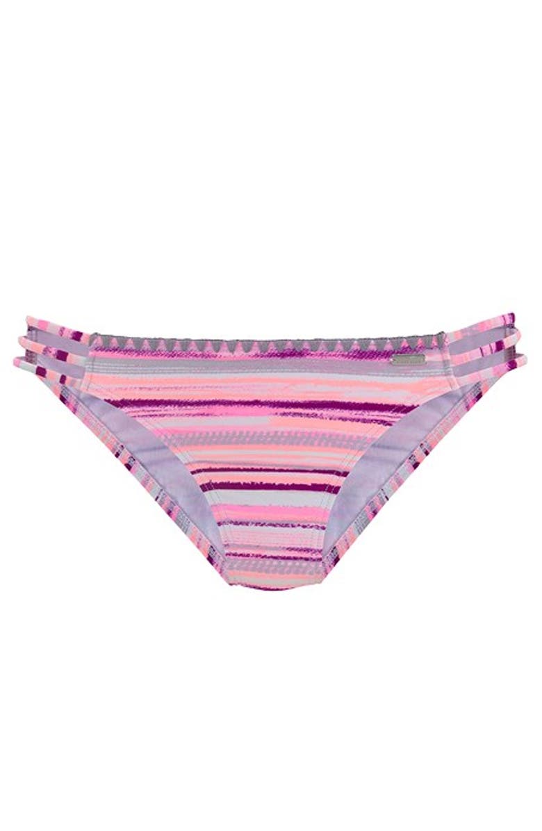 LASCANA Women's Printed Strappy Classic Bikini Bottom, Alternate, color, Rose Multi