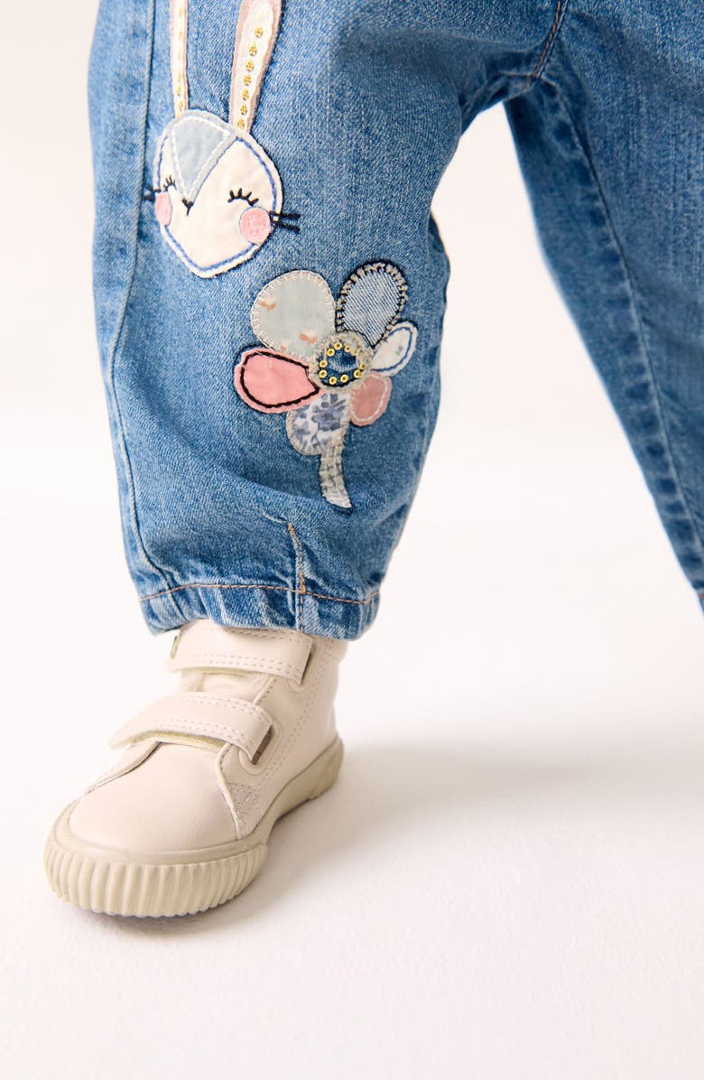 NEXT Kids' Character Patch Straight Leg Jeans, Alternate, color, 