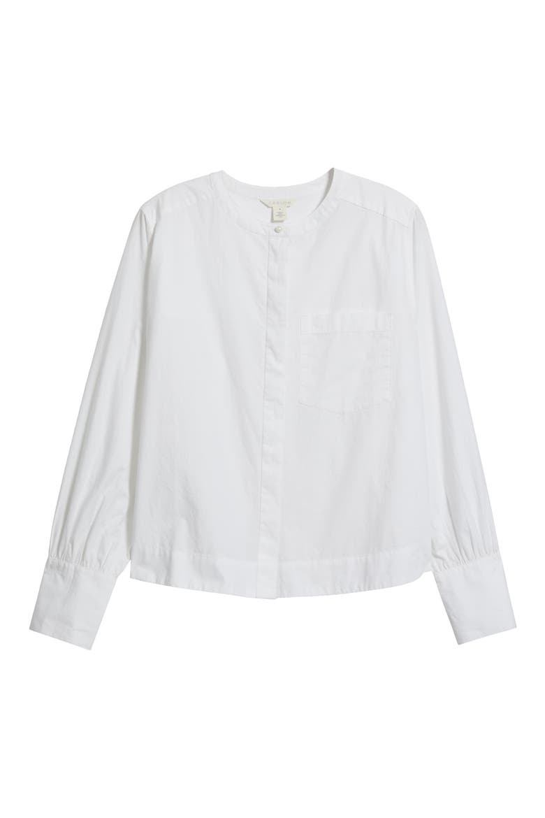 Paper Long Sleeve Cotton Poplin Button-Up Shirt, Alternate, color, WHITE