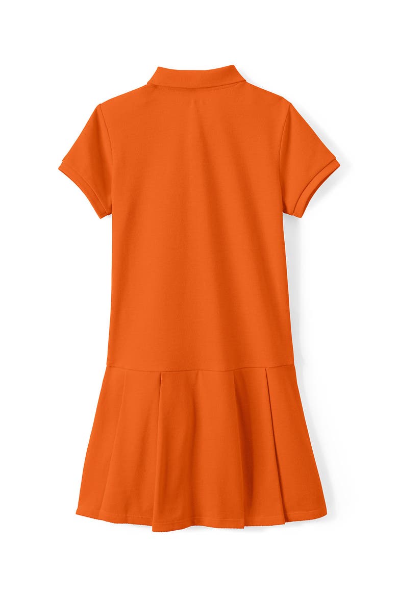 School Uniform Girls Short Sleeve Mesh Pleated Polo Dress, Alternate, color, Orange Spice