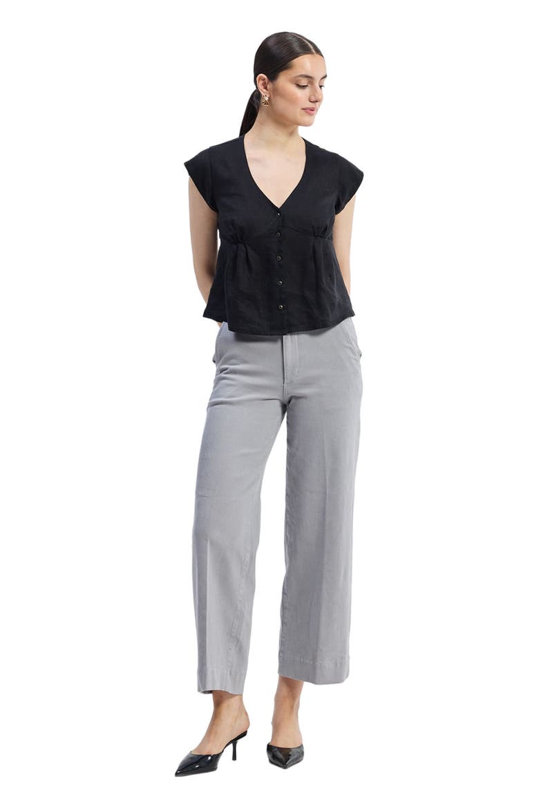 Deep V-neck Short Top, Alternate, color, Black