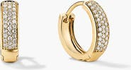 MEJURI Bold Pavé Diamond Huggie Hoops