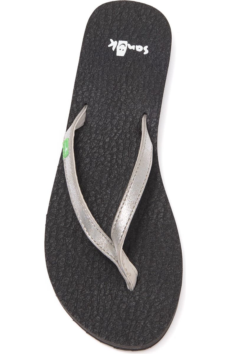 Sanuk Yoga Spree 4 Flip Flop Sandal, Alternate, color, Silver
