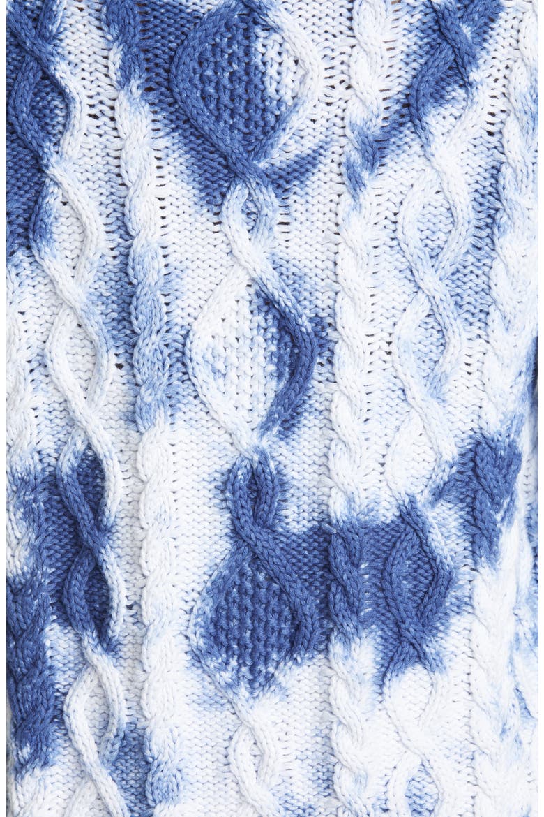 Tie Dye Cable Knit Sweater, Alternate, color, BLUE TIEDI