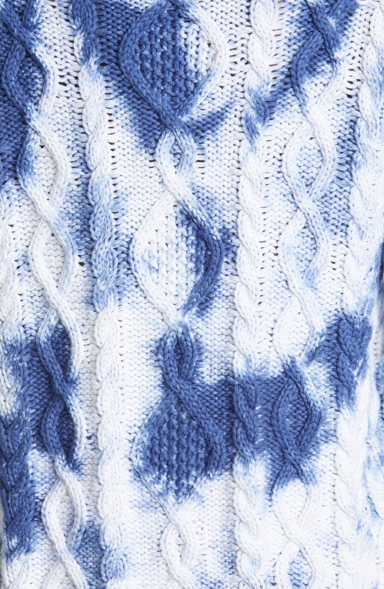 Nicole Miller Tie Dye Cable Knit Sweater, Alternate, color, 
