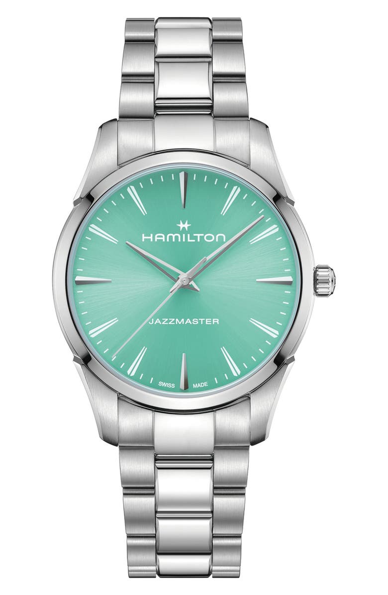 Hamilton Jazzmaster Bracelet Watch, 40mm, Main, color, Turquoise