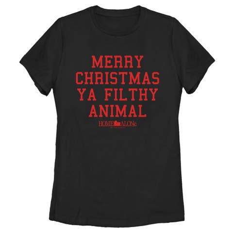 Women's Merry Christmas Ya Filthy Animal Graphic Tee