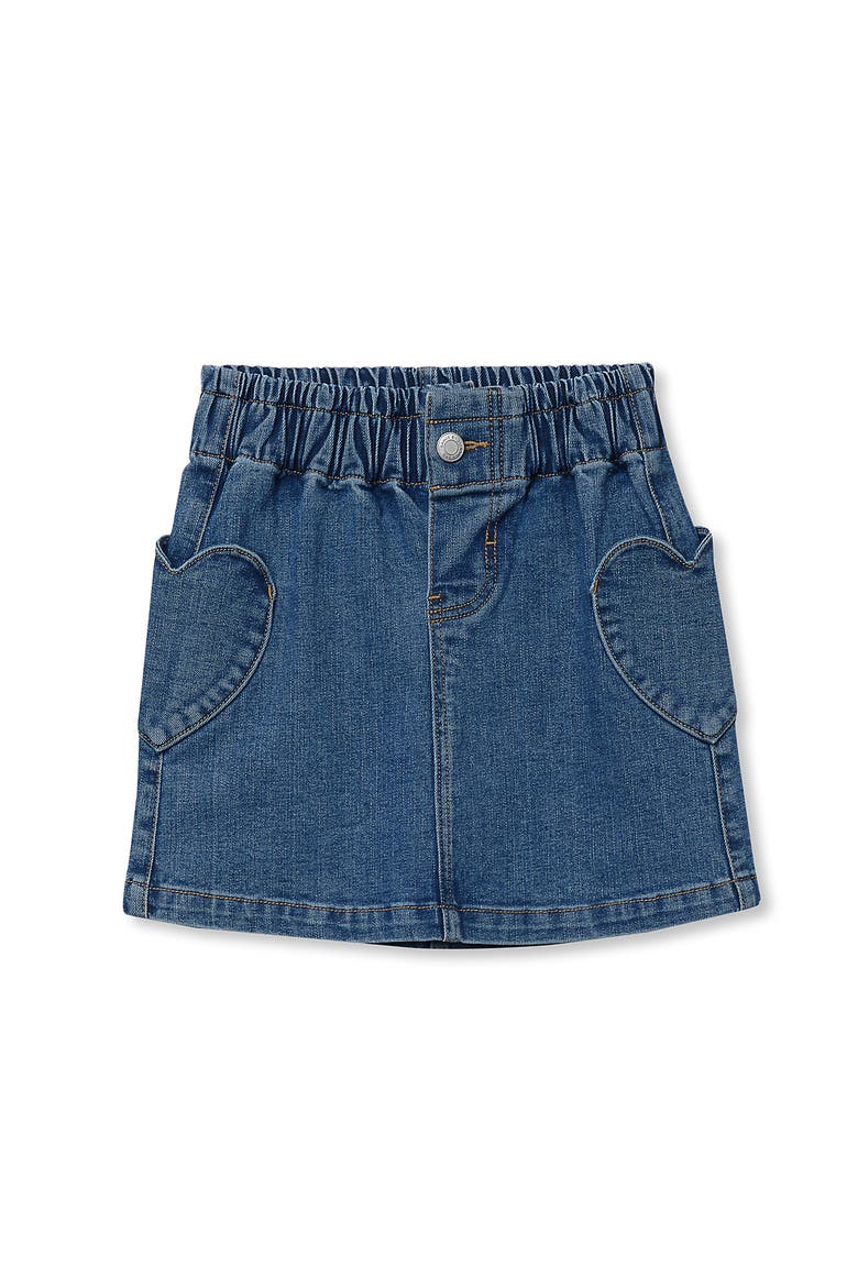 Girls Denim Skirt With Pockets, Main, color, Legend