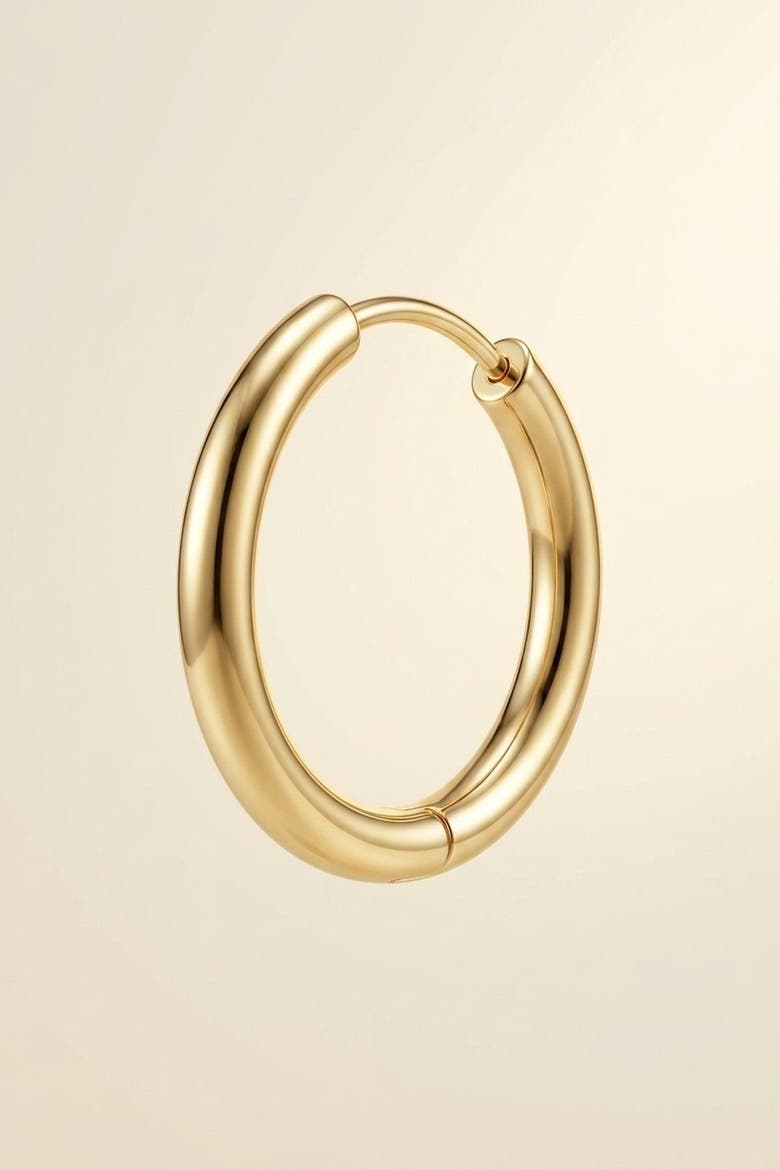 14K Gold Hoop Single Earring, Main, color, 14 K Yellow Gold