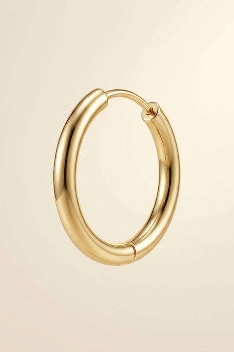 14K Gold Hoop Single Earring