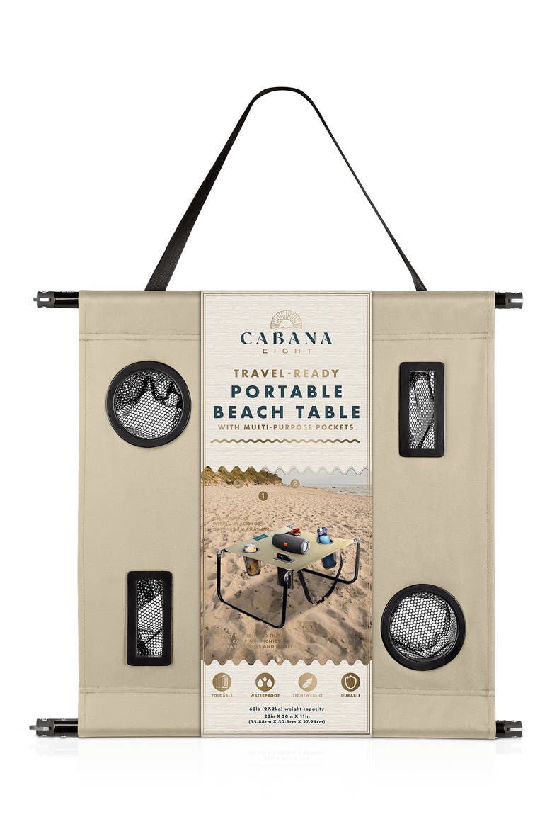 Portable Beach Table, Main, color, GREY
