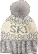 MARCUS ADLER Faux Fur Pompom Ski Knit Beanie