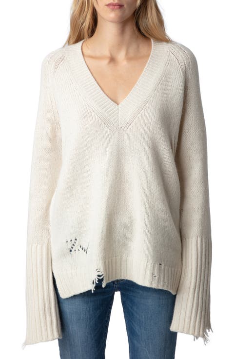 Valma Amour Pointelle Merino Wool Sweater