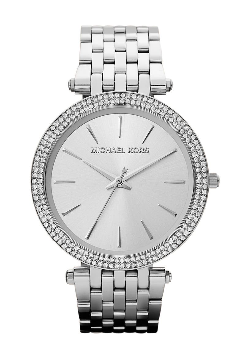 Michael Kors 'Darci' Round Bracelet Watch, 39mm, Main, color, SILVER / STEEL