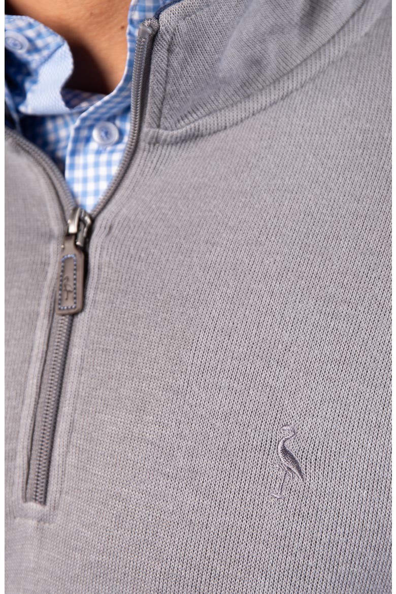 French Rib Quarter Zip Sweater, Alternate, color, GRAY
