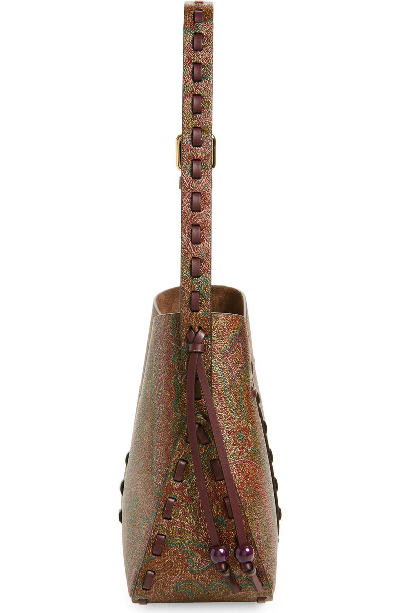 Etro Vulcan Arnica Coated Crossbody Bag, Alternate, color, Vino