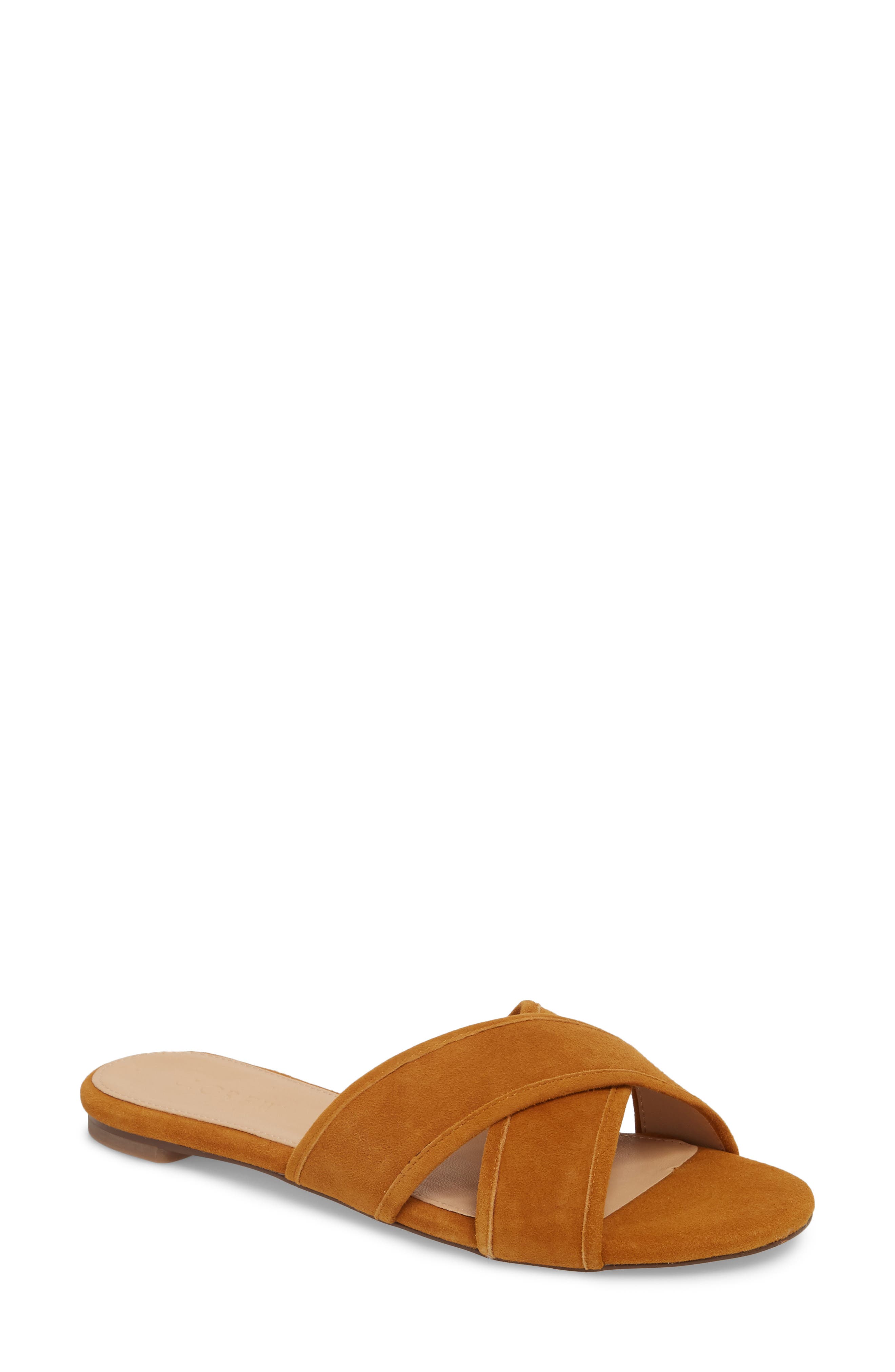Cora Slide Sandal, Main, color, ROASTED CIDER FABRIC