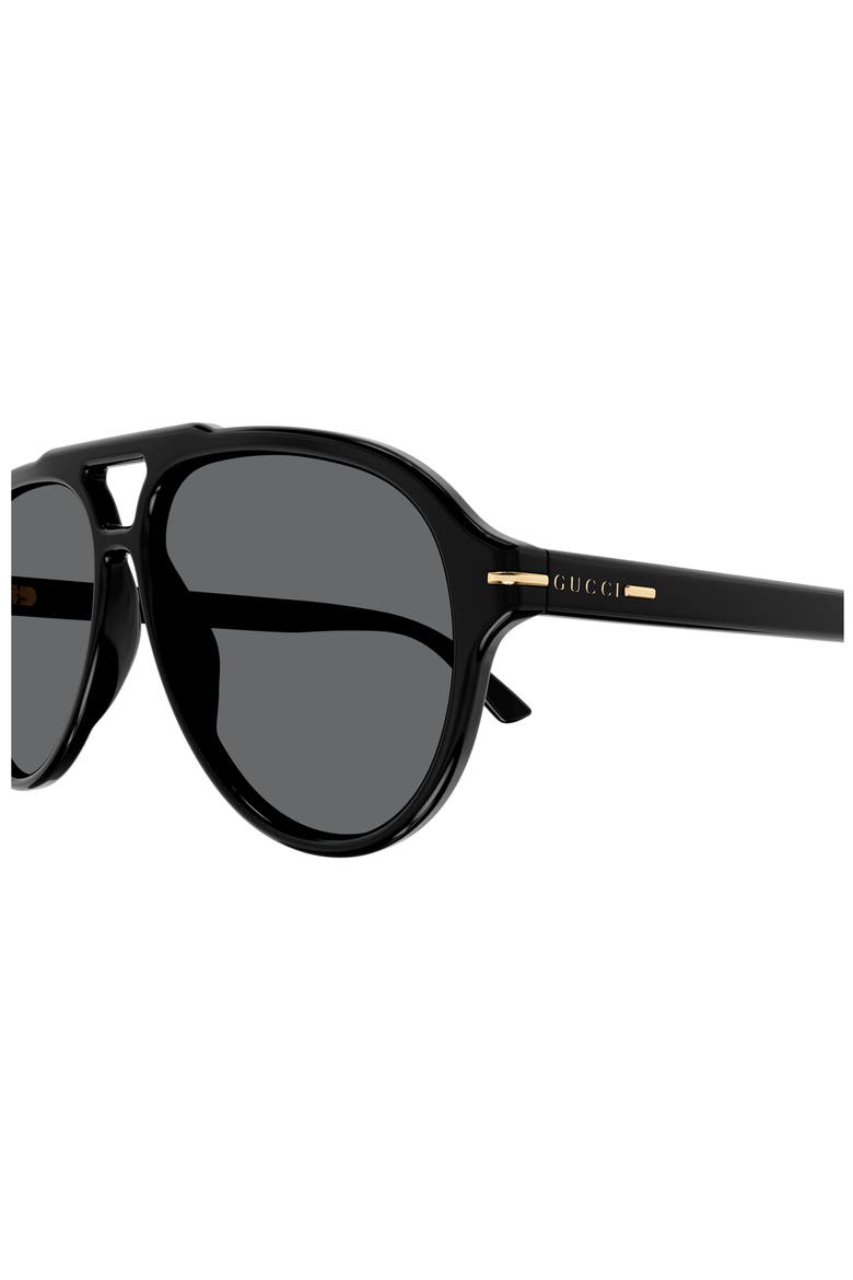 58mm Aviator Sunglasses, Alternate, color, BLACK