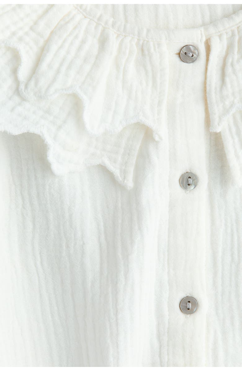 H&M Tiered-collar Cotton Blouse, Alternate, color, White