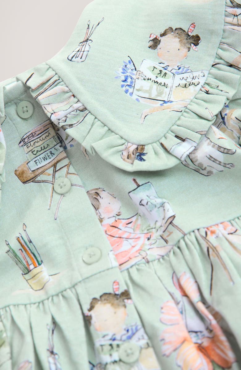 NEXT Kids' Ruffle Cotton Jersey Party Dress, Alternate, color, Green