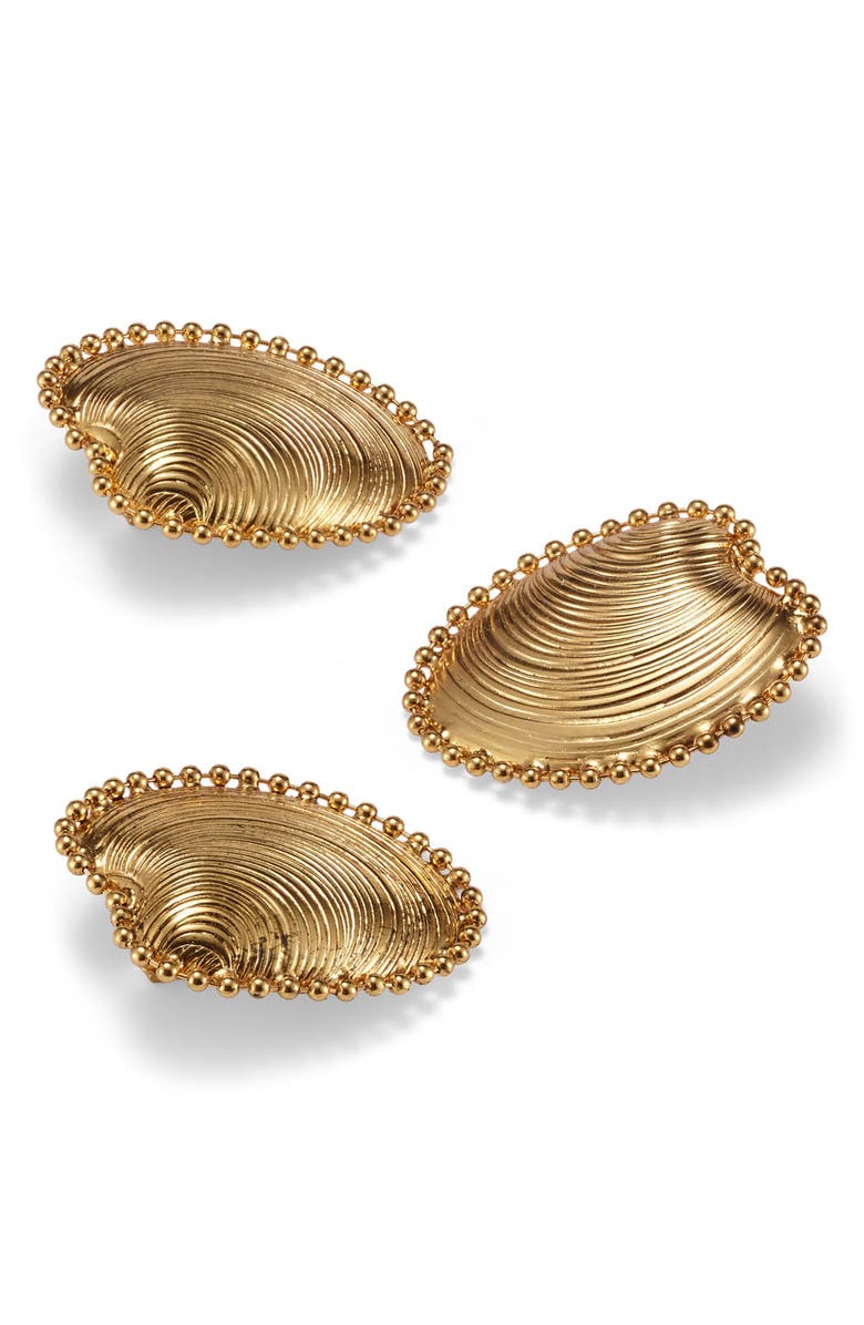 LELET NY Kya Set of 3 Ball Chain Seashell Hair Clips, Main, color, 