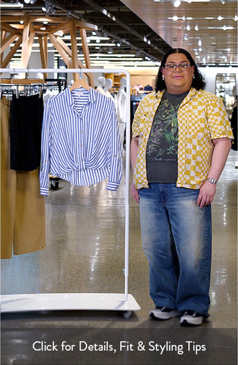 Vivica Stripe Twist Hem Button-Up Shirt, sales video thumbnail