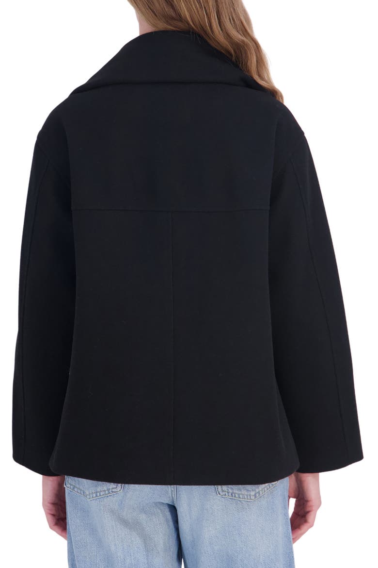 Coat with Detachable Scarf, Alternate, color, BLACK