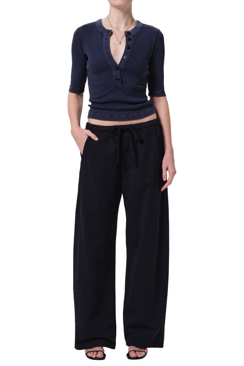 Nali Mineral Wash Elbow Sleeve Henley, Alternate, color, MINERAL NAVY